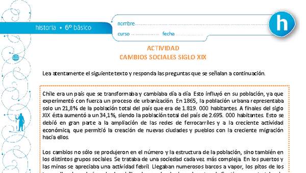 Cambios sociales siglo XIX