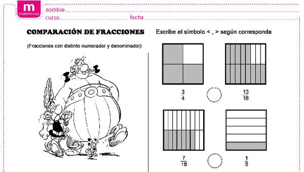 Comparar fracciones