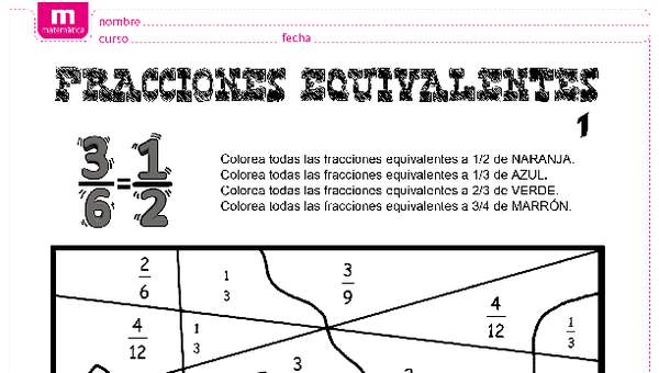 Fracciones equivalentes o iguales (I)