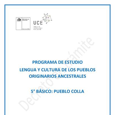 Programa de Estudio COLLA 5° básico