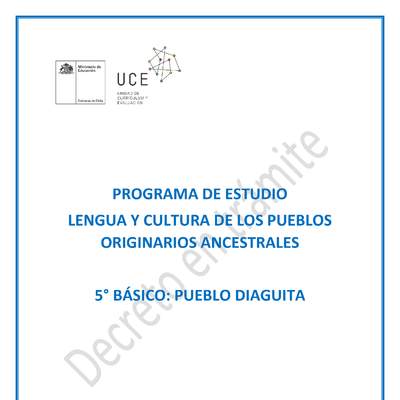 Programa de Estudio DIAGUITA 5° básico