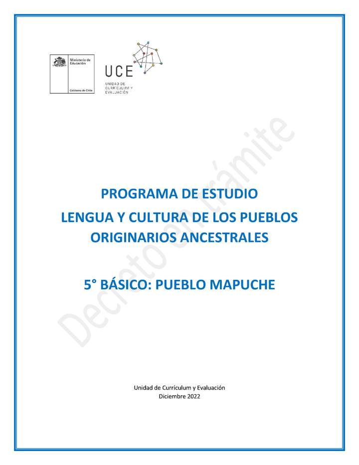 Programa de Estudio MAPUCHE 5° básico