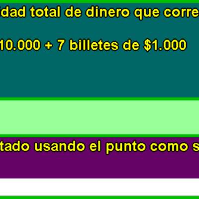 Cantidad de billetes (I)