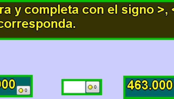 Comparar y ordenar números (IV)