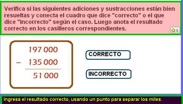 Verificar sutracción usando el algoritmo (I)