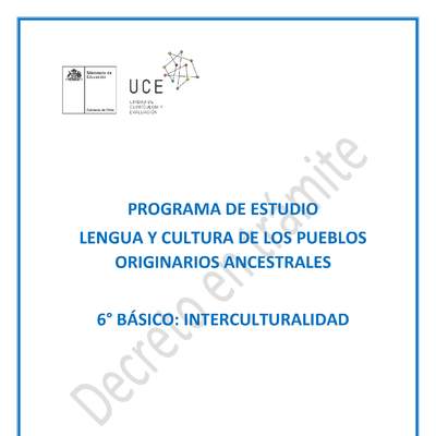 Programa de Estudio INTERCULTURALIDAD 6° básico