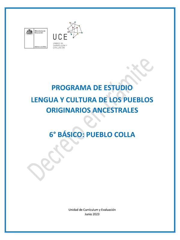 Programa de Estudio COLLA 6° básico