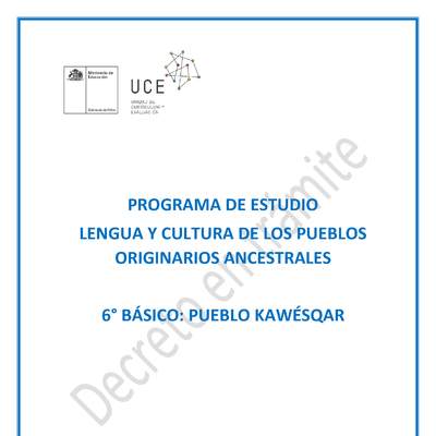 Programa de Estudio KAWESQAR 6° básico