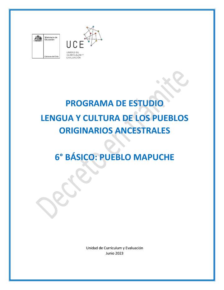 Programa de Estudio MAPUCHE 6° básico