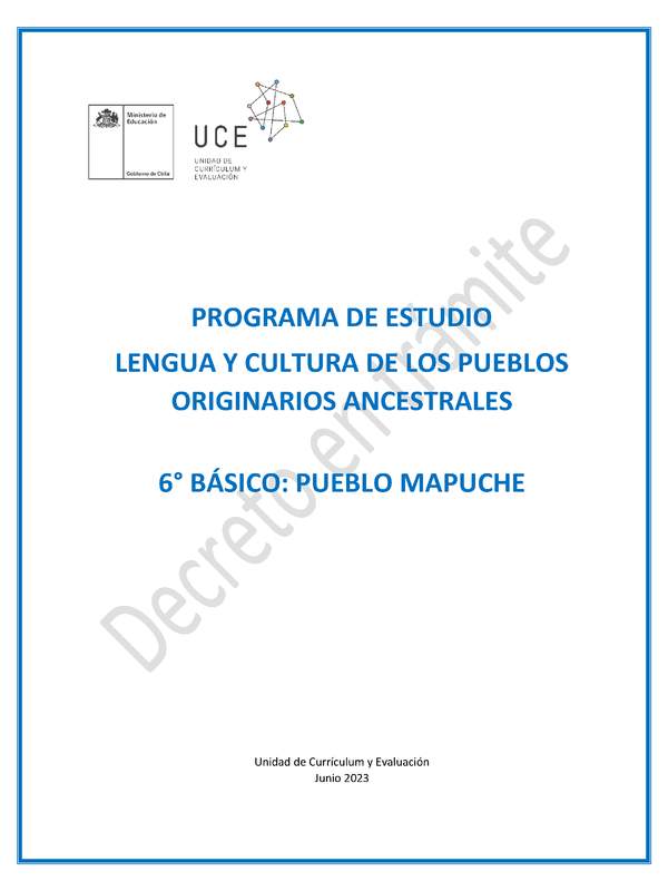 Programa de Estudio MAPUCHE 6° básico