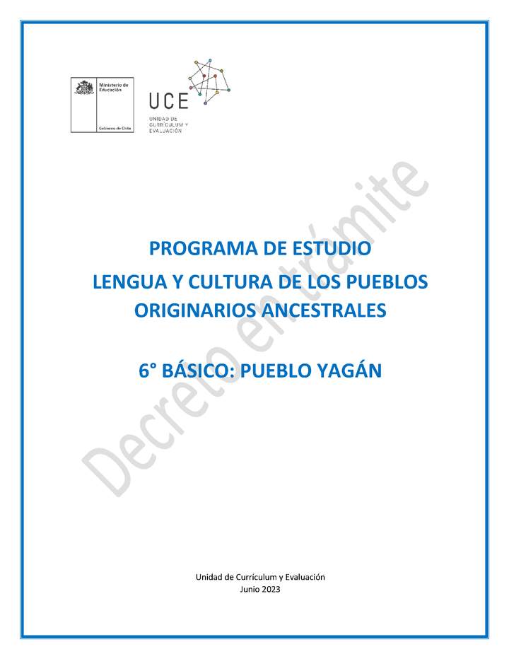 Programa de Estudio YAGAN 6° básico