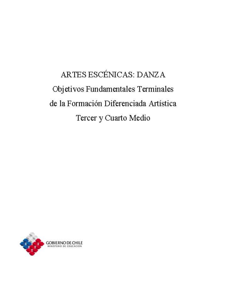 Objetivos Fundamentales Terminales - Artes Escénicas Danza