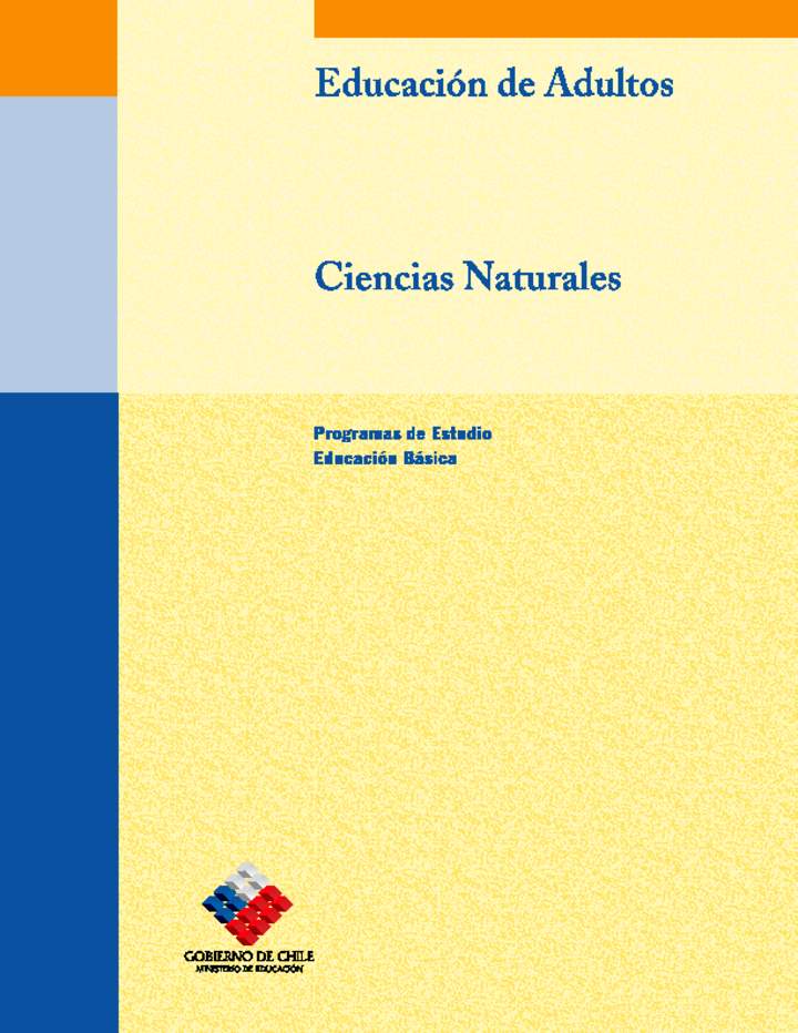 Educación Jóvenes y Adultos - Educación Básica - Niveles 1, 2 y 3 - Ciencias Naturales