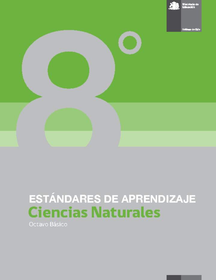 Estándares de Aprendizaje Ciencias Naturales 8° básico