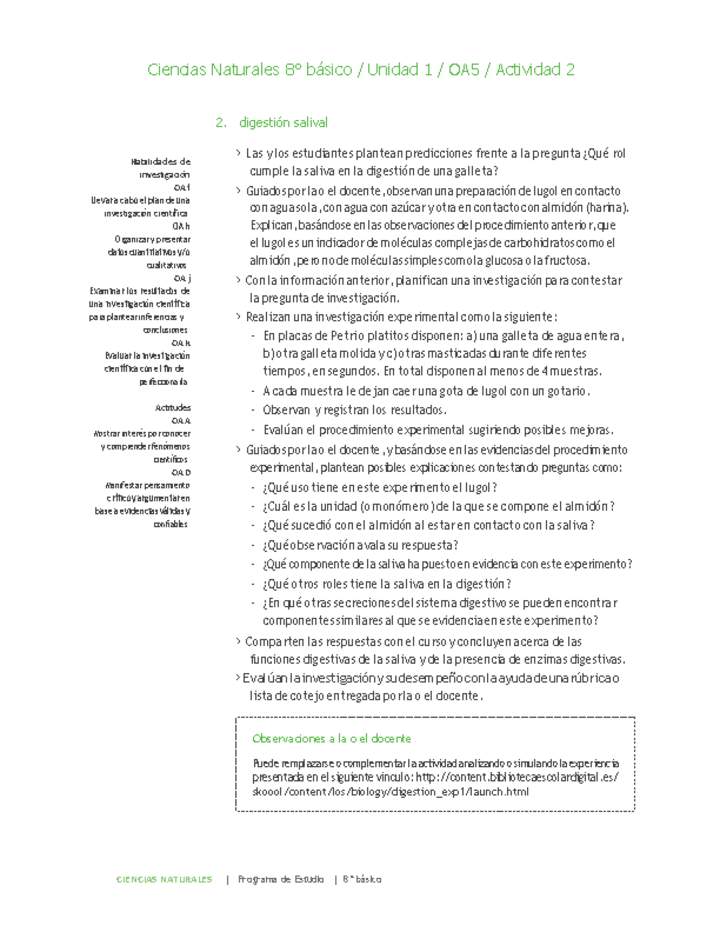 Ciencias Naturales 8° básico-Unidad 1-OA5-Actividad 2