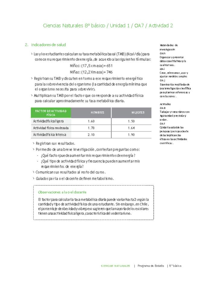 Ciencias Naturales 8° básico-Unidad 1-OA7-Actividad 2