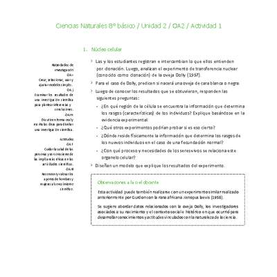 Ciencias Naturales 8° básico-Unidad 2-OA2-Actividad 1