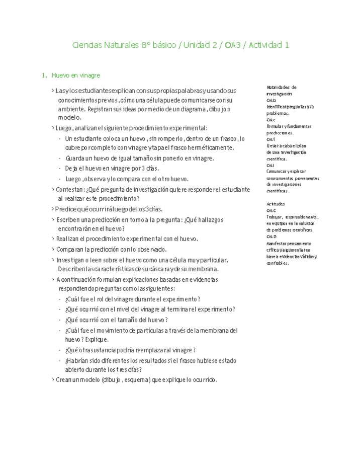 Ciencias Naturales 8° básico-Unidad 2-OA3-Actividad 1