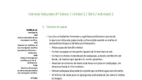 Ciencias Naturales 8° básico-Unidad 2-OA3-Actividad 2