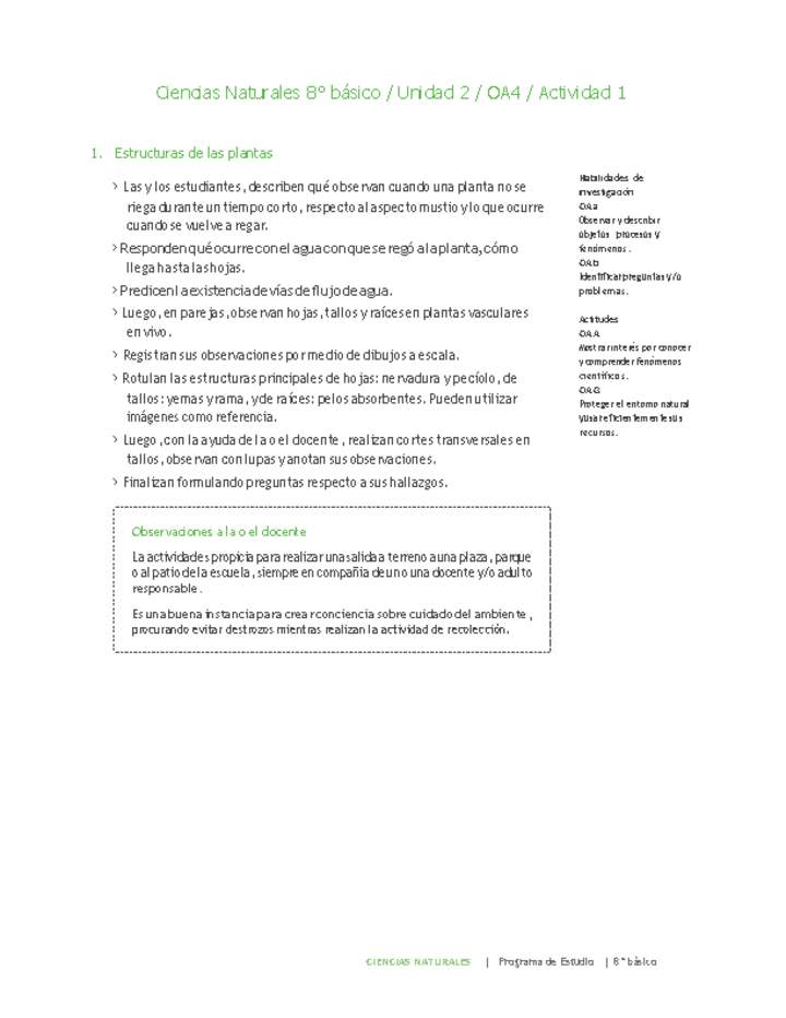 Ciencias Naturales 8° básico-Unidad 2-OA4-Actividad 1