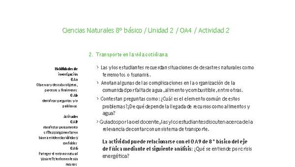 Ciencias Naturales 8° básico-Unidad 2-OA4-Actividad 2