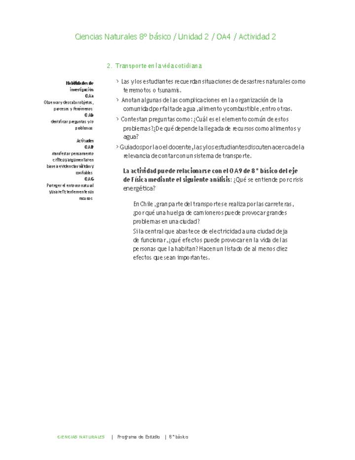 Ciencias Naturales 8° básico-Unidad 2-OA4-Actividad 2