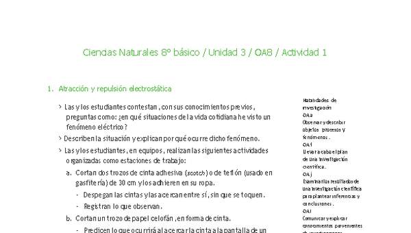 Ciencias Naturales 8° básico-Unidad 3-OA8-Actividad 1