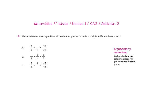 Matemática 7° básico -Unidad 1-OA 2-Actividad 2