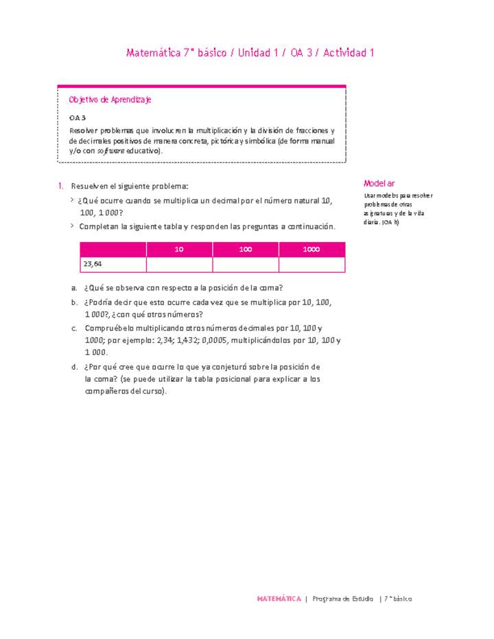 Matemática 7° básico -Unidad 1-OA 3-Actividad 1