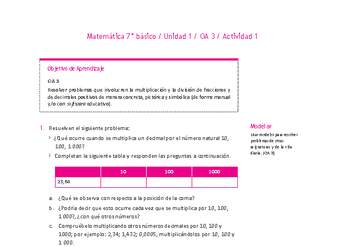 Matemática 7° básico -Unidad 1-OA 3-Actividad 1