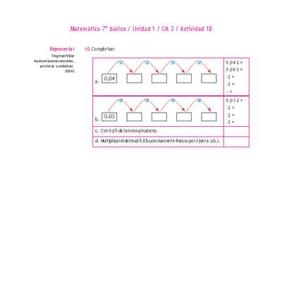 Matemática 7° básico -Unidad 1-OA 3-Actividad 10