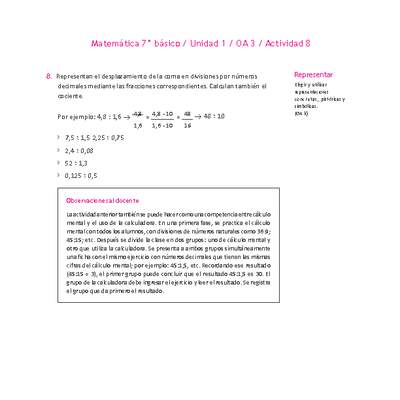 Matemática 7° básico -Unidad 1-OA 3-Actividad 8