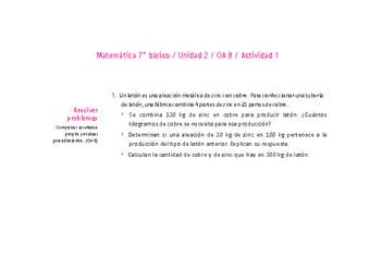 Matemática 7° básico -Unidad 2-OA 8-Actividad 1