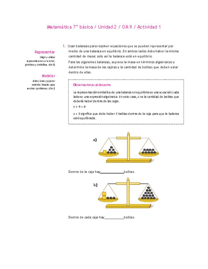 Matemática 7° básico -Unidad 2-OA 9-Actividad 1