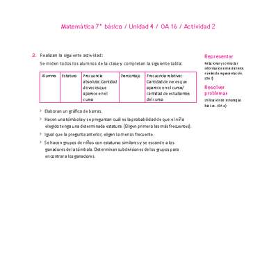 Matemática 7° básico -Unidad 4-OA 16-Actividad 2