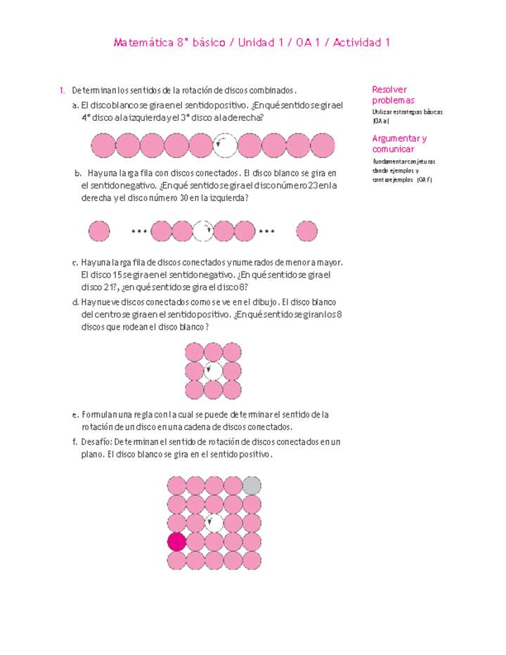 Matemática 8° básico -Unidad 1-OA 1-Actividad 1