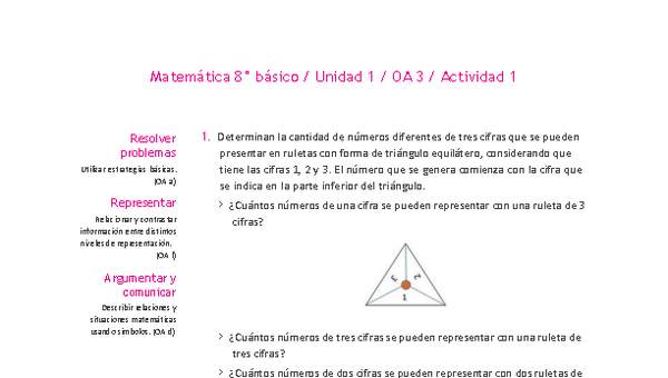 Matemática 8° básico -Unidad 1-OA 3-Actividad 1