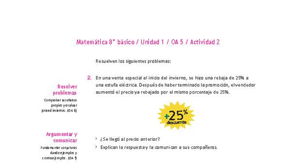 Matemática 8° básico -Unidad 1-OA 5-Actividad 2