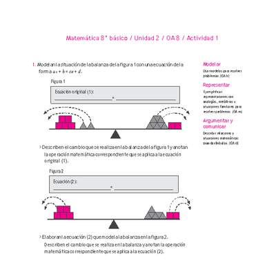 Matemática 8° básico -Unidad 2-OA 8-Actividad 1