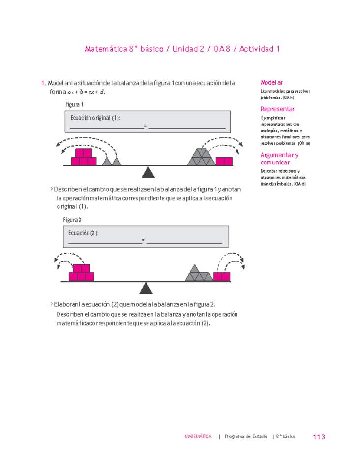Matemática 8° básico -Unidad 2-OA 8-Actividad 1