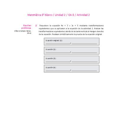 Matemática 8° básico -Unidad 2-OA 8-Actividad 2