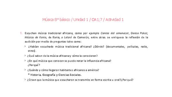 Música 8° básico-Unidad 1-OA1;7-Actividad 1