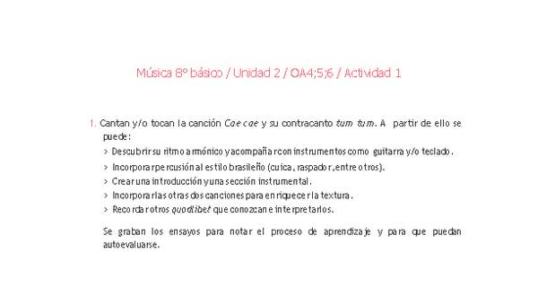 Música 8° básico-Unidad 2-OA4;5;6-Actividad 1