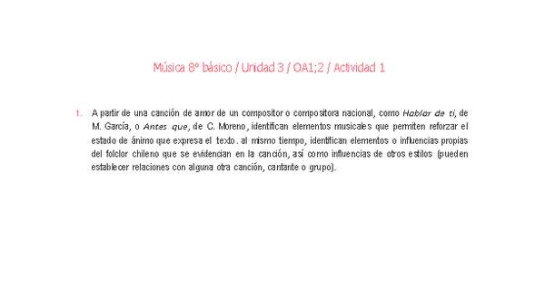 Música 8° básico-Unidad 3-OA1;2-Actividad 1