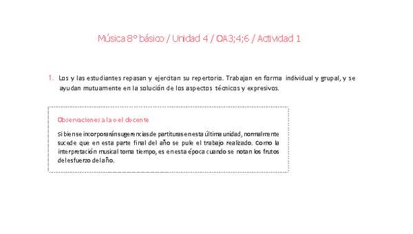 Música 8° básico-Unidad 4-OA3;4;6-Actividad 1