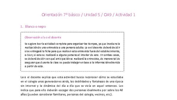 Orientación 7° básico-Unidad 5-OA9-Actividad 1