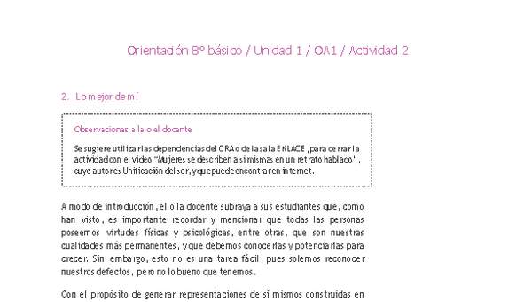 Orientación 8° básico-Unidad 1-OA1-Actividad 2