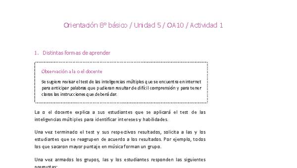 Orientación 8° básico-Unidad 5-OA10-Actividad 1