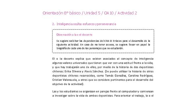 Orientación 8° básico-Unidad 5-OA10-Actividad 2