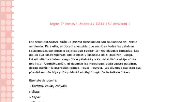 Inglés 7° básico-Unidad 4-OA14;15-Actividad 1